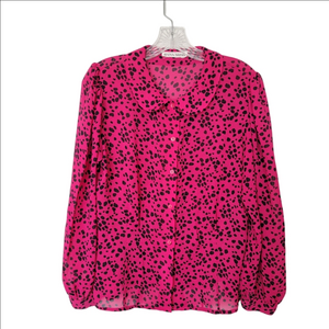 Anna Sui Fuchsia and Black Patterned Blouse